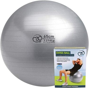 Фітнес м'яч Fitness Mad анти-вибуховий, 75 см, білий, до 150 кг