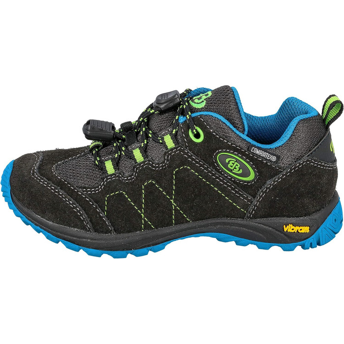 Черевики трекінгові та для прогулянок Brütting Kinder Bergen Low, унісекс, 38 EU, антрацит, синій, лимонний