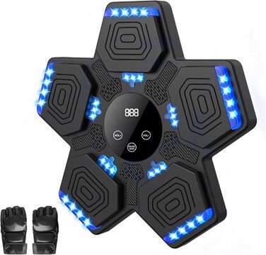 Музична бокс-машина з рукавичками для боксу, Bluetooth, для дітей та дорослих, для залу, чорна