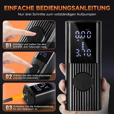 Портативний електричний компресор GEAREVER 6000mAh, 150 PSI, 12V, з LED-ліхтарем та USB Powerbank для авто, велосипедів, мотоциклів і м'ячів