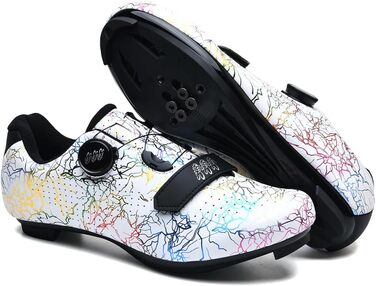 Велотуфлі для чоловіків та жінок SPD/SPD-SL: гоночні, MTB, комфортні, дихаючі, для катання на велосипеді (білі, 42 EU)