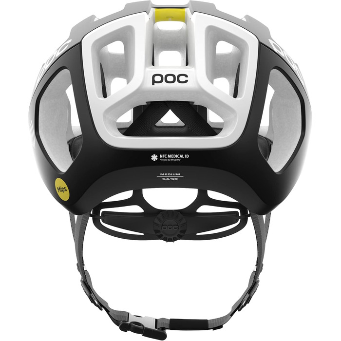 Велосипедний шолом POC Ventral Air MIPS NFC, медичний чип, чорний/білий матовий, розмір M (54-59 см) — ідеально для пригод та диких поїздок