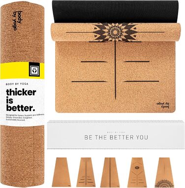 Йога мат для занять йогою з натурального корку, нековзкий, м'який, стійкий до поту. Товстий, довгий та широкий для комфорту та підтримки. Підходить для гарячої йоги.