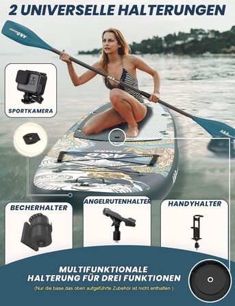 Надувний SUP-борд ABBOARD 335 см для двох осіб, зелений - з преміум аксесуарами, вантажопідйомність 200 кг