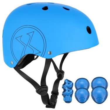 Дитячий велосипедний шолом з регулюванням та комплект захисту для скейтбордингу, розмір XS