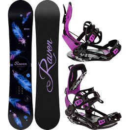 Сноуборд RAVEN Mia Black + Фіксуючі кріплення Fastec FT360 150 см + Fastec Fuchsia M