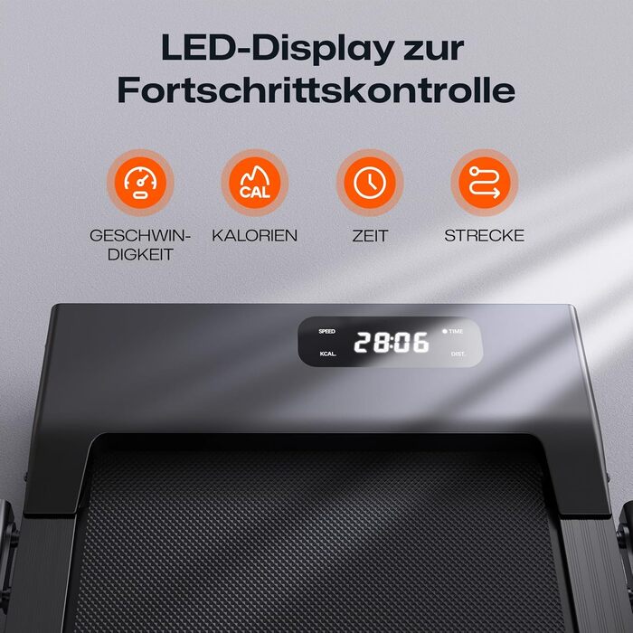 Ходунок Walking Pad з нахилом 9% - складаний біговий килимок з ручкою безпеки та LED-дисплеєм для дому, 38x90 см