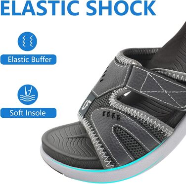 Чоловічі спортивні сандалі COFACE для відновлення після тренувань, підтримка склепіння стопи, ортопедичні, розмір 42 EU, сірі