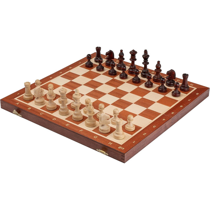 Набір для шахів Großartig Tournament NO. 6 | Master Of Chess | Шаховий набір з шахівницею 54x54 см з горіха та ясену | Набір шахів Staunton | NO.6 | Горіх & Ясен 54 см