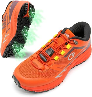 Черевики для трейлраннінгу Earthinglife Grounding для чоловіків. Водонепроникні черевики для хайкінгу та ходьби з антиковзкою підошвою. Розмір 43 EU, помаранчевий.