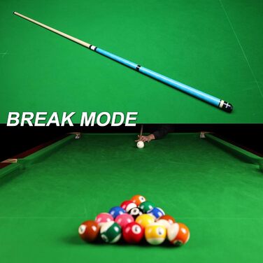 Більярдний кий Dysdensa Queuestab, 680-750 г, канадське кленове дерево, 14 мм, кристалізована накінечник, 3 частини, синій колір