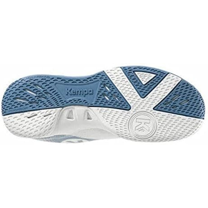 Дитячі гандбольні кросівки Kempa Wing 2.0 Junior - біло-сталево-блакитні (28 EU, вузька колодка)