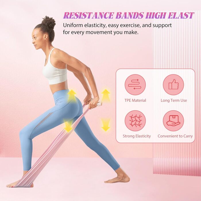 Набір для пілатесу Essential Kit: комплект для дому з кільцем, стрічками, м'ячем та шкарпетками (рожевий)