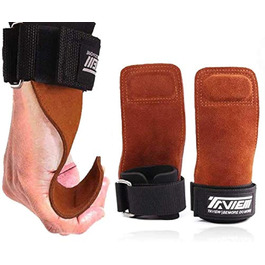 ТAVIEW Преміум фітнес-напульчники для підйому штанги – підтримка хвату, альтернатива рукавичкам, для силових тренувань, кросфіту, підтягувань, станової тяги, коричневі