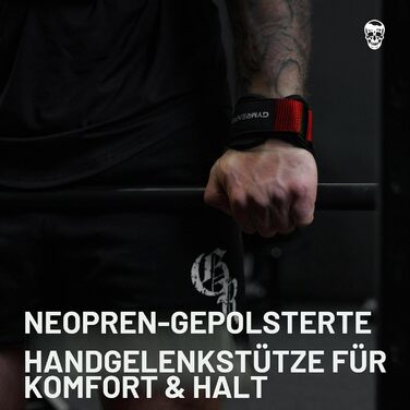 Гриппи для важкої атлетики Gymreapers (пара) для станової тяги, паверліфтингу та веслування, неопренові лямки-захисники для рук (Червоний, S)