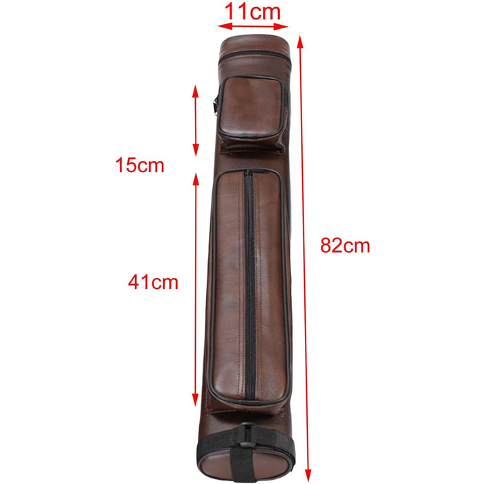 Чохол для кия Billard з 4-ма відділеннями, коричневий, з PU-шкіри