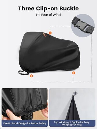 Водонепроникний намет для велосипедів Ohuhu на 2 велосипеди, 200 x 110 x 90 см, захист від пилу, дощу, УФ-променів, з отворами для замка та сумкою