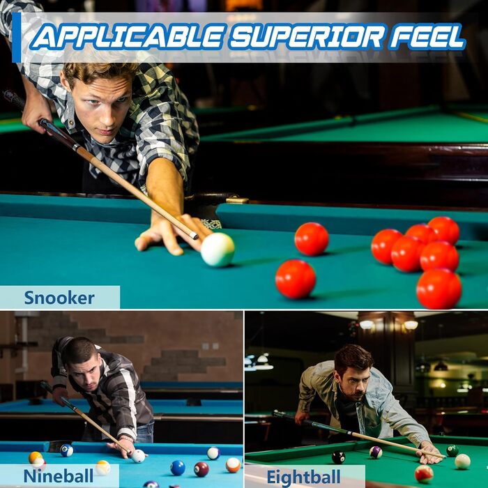 Набір кийків для більяру FESHIR (4 шт.) з преміум-мапи, крейда для кийків, 58''