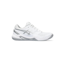 Жіночі тенісні кросівки ASICS Dedicate 8, білі з сріблястими елементами, розмір 37 EU