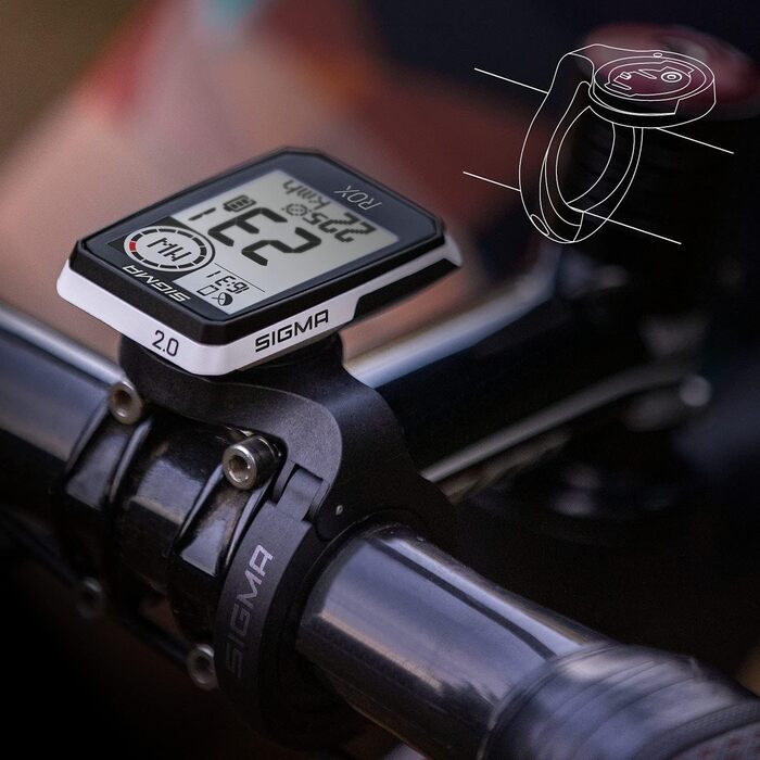 Велокомп'ютер SIGMA SPORT ROX 2.0 GPS білий, бездротовий, з кріпленням OVERCLAMP BUTLER, навігація для велосипеда