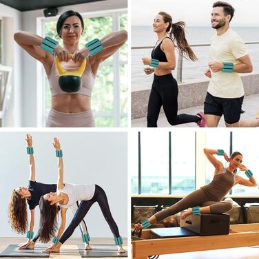 Набір манжет на зап'ястя з регульованою вагою (0,45 кг), 2 шт. Силіконові манжети для фітнесу, йоги, пілатесу, ходьби (зелені)