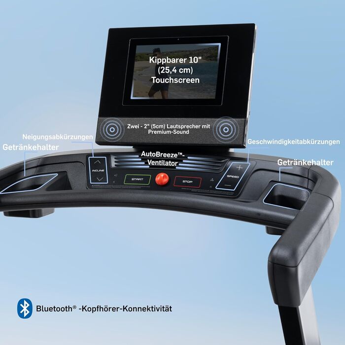 Біговий тренажер NordicTrack T Series: для дому, з регулюванням нахилу, Bluetooth, до 136 кг