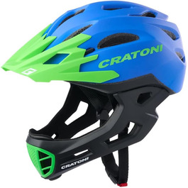 Велошолом Cratoni C-Maniac Fullface для даунхілу та фрірайду, розмір L-XL (58-61 см), блакитно-неоновий