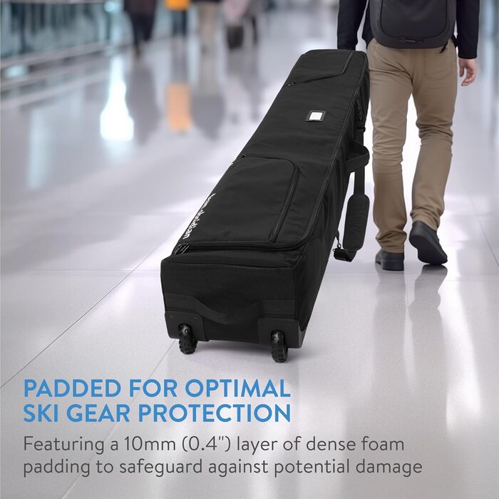 Сумка для лиж TeamObsidian Skitasche: для лиж 175/190 см з роликами - водонепроникний мішок для гірських або бічних лиж з 600D Oxford Polyester