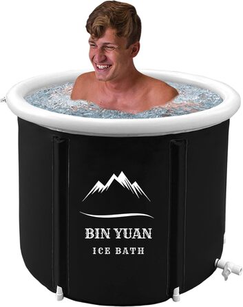 Ексклюзивна ванна для криотерапії B&Y 80см Ø, 402L - чорна, для спортсменів та любителів холодної терапії