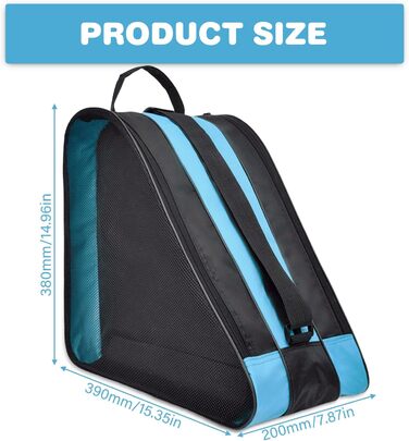 Сумка для роликових ковзанів та ковзанів, блакитна, універсальна (жіноча, чоловіча, дитяча)