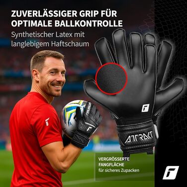 Воротарські рукавички Reusch Attrakt Solid - професійні, з латексом, для будь-якої погоди та покриття (чорні)