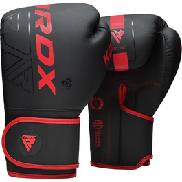 Боксерські рукавички RDX KARA з Maya Hide для боксу, муай-тай, кікбоксингу, MMA, тренувань, чоловічі та жіночі, чорні та червоні, розміри 8-18 унцій (12 OZ)