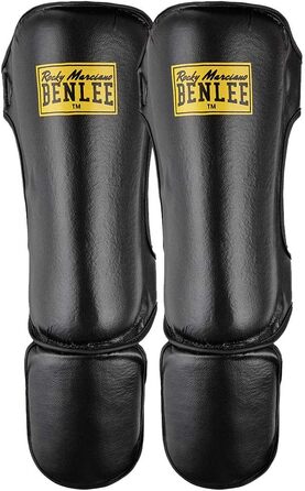 Захисники ніг BENLEE Guardian з екошкіри (Чорний, L-XL) + Боксерські бинти BENLEE