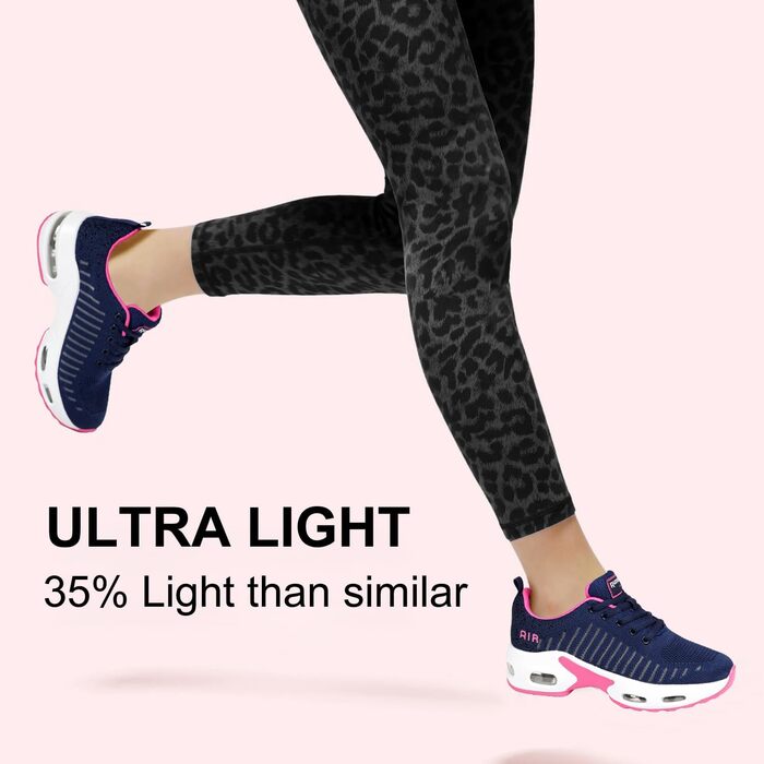 Жіночі кросівки для бігу з підтримкою склепіння стопи, повітряна подушка, комфортні снікерси чорно-білі (38.5 EU, Navy)