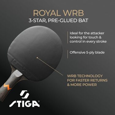Тенісний стіл STIGA Royal WRB - високопродуктивний наступальний ракетковий пристрій для професіоналів та досвідчених гравців, сертифікований ITTF, з технологією WRB