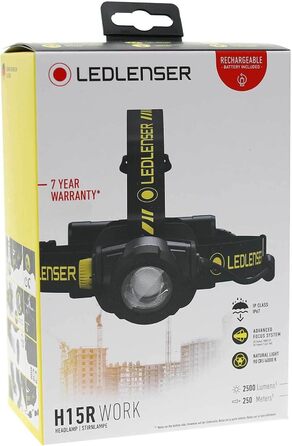 Ліхтар налобний Ledlenser H15R Work чорного кольору, універсальний розмір