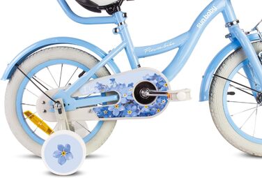 Дитяче велосипед Sun Baby Flower Bike для дівчаток, 14 дюймів, знімний ручка-штовхач, 2-6 років (Блакитний)