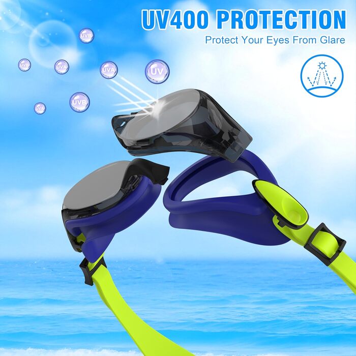 Маска для плавання Schwibrille Unisex (доросла), антизапітніюча, водонепроникна, UV-захист, широкий огляд, для чоловіків/жінок (M, BLYL)