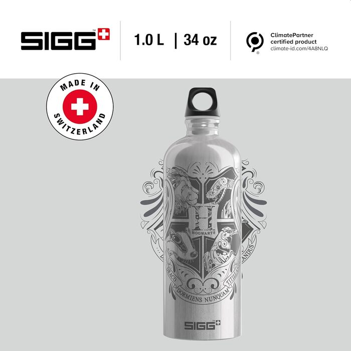 Пляшка SIGG Traveller Harry Potter алюмінієва, 1 л, для газованих напоїв, герметична, легка, BPA-free, ClimatePartner