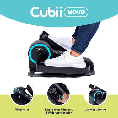 Cubii Move еліптичний тренажер – компактний для дому, з LCD-дисплеєм та 6 рівнями опору, тихий педальний тренажер для дому, офісу та людей похилого віку