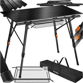 Стіл для кемпінгу Tectake®: розкладний, алюмінієвий, 90x52 см, чорний