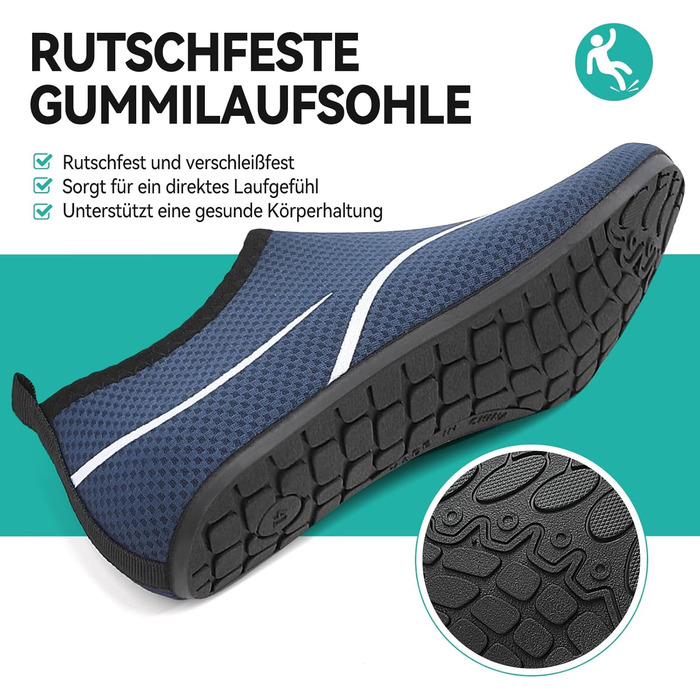 Шкарпетки для плавання та водних видів спорту: шкарпетки для басейну, пляжу, йоги. Легкі, швидковисихаючі, з антиковзаючою підошвою. Розміри 35-47 EU, колір блакитний. A787