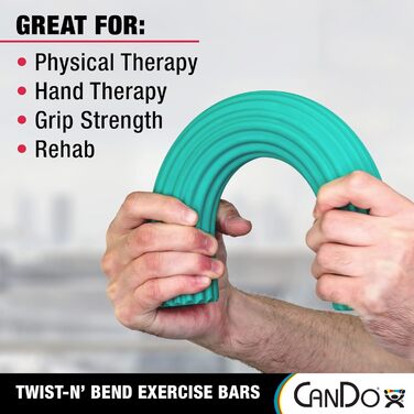 Гнучкий тренажер для рук і пальців CanDo Twist-n-Bend, зелений, середня жорсткість