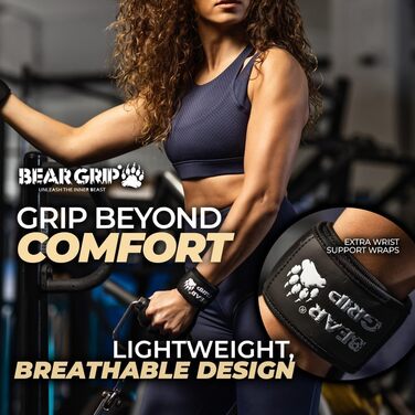 Рукавички для тренувань Bear Grip з посиленим захистом долонь (Чорні, XS) - Кросфіт, бодібілдинг, пауерліфтинг