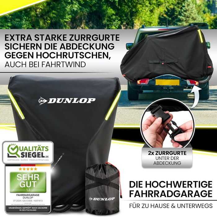 Dunlop чохол для велосипедів на 3 велосипеди XL, водонепроникний, антикорозійний, з чохлом для транспортування, доступом до акумулятора і отворами для замка, 200x120x120 см
