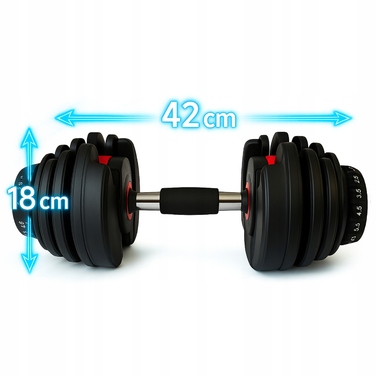 Регульовані чавунні гантелі SportForFun 1 x 24 кг