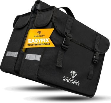 Подвійна велосипедна сумка RADGEIST 30 л, чорна, для багажника, легке кріплення