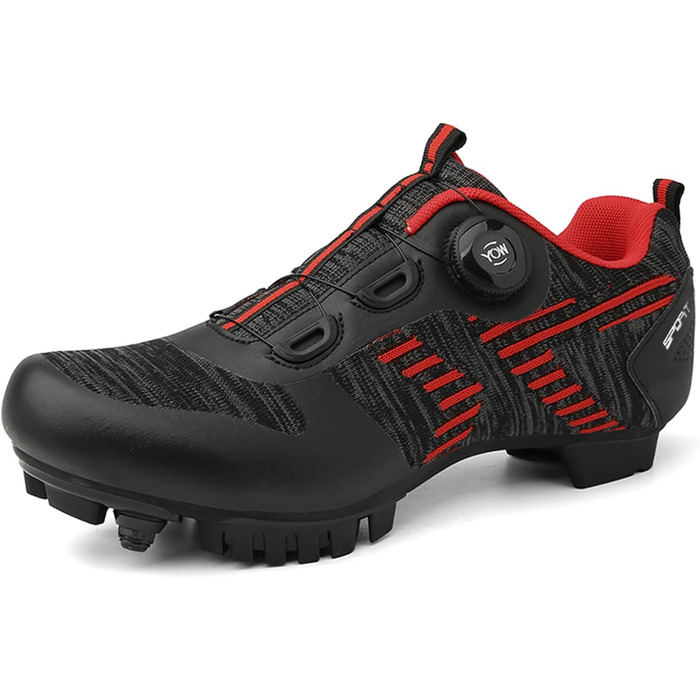 Чоловічі велотуфлі для шосе та MTB: дихаючі кросівки для велосипеда, сумісні з SPD, білі (39 EU, чорний)