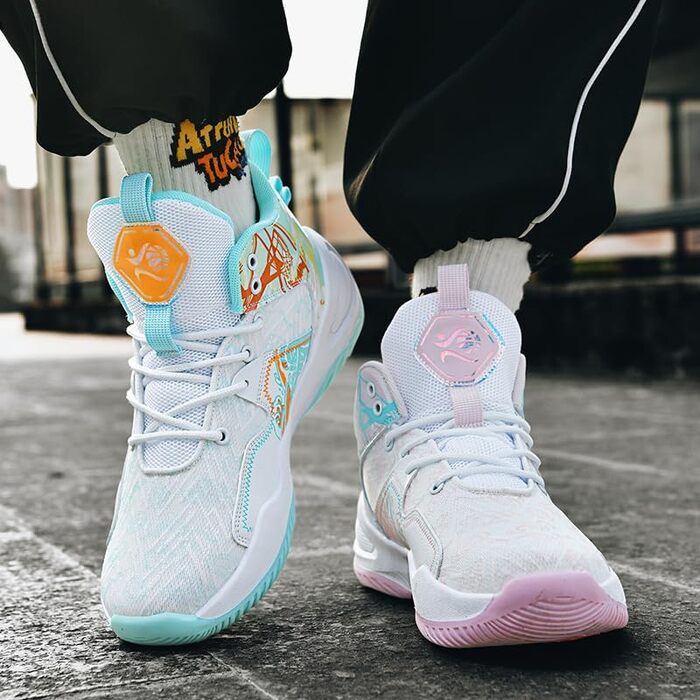 Кросівки для баскетболу та волейболу, дихаючі, зручні, з антиковзаючою підошвою, для жінок та чоловіків, розмір 39.5/41 EU, зелено-рожеві