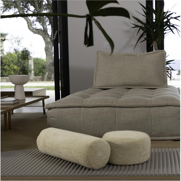 Крісло для медитації Cushy™ – кругле, 15 см – з наповнювачем з пшениці, для медитації та релаксації, Made in Germany (Milky Marshmallow)